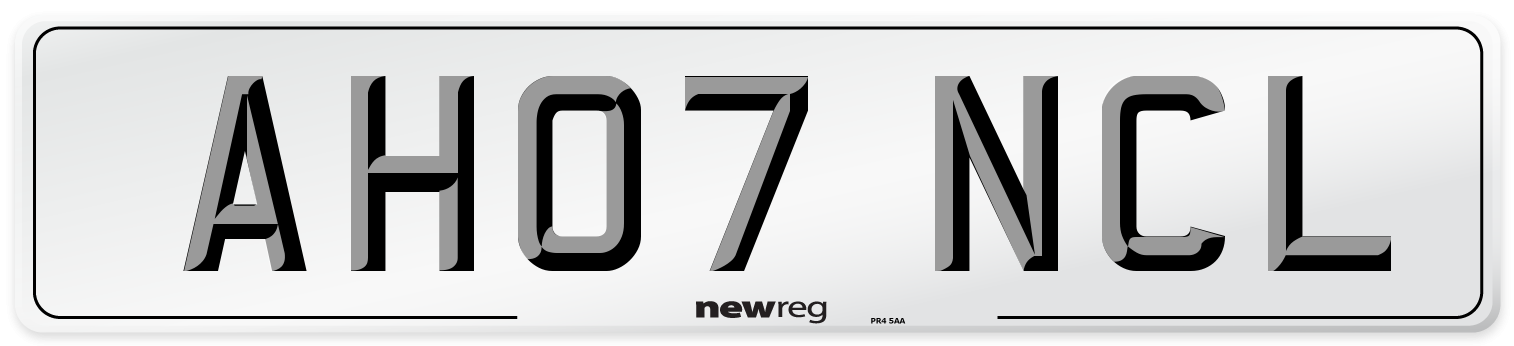 AH07 NCL Number Plate from New Reg